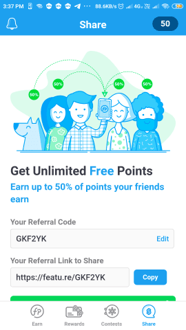 feature points referral code