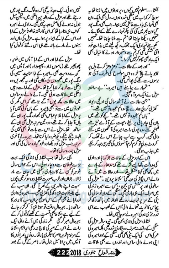 Ishq Barhana By Farah Bukhari Shuaa Digest January 2018