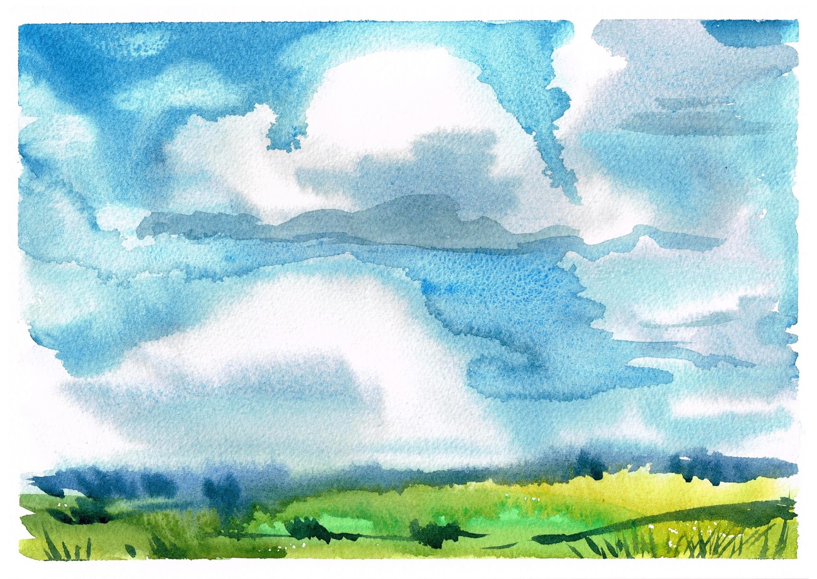 Картинки нарисованное небо. Облака акварелью. Пейзаж акварелью для детей. Облака пейзаж авкралеь. Облака акварельными карандашами.