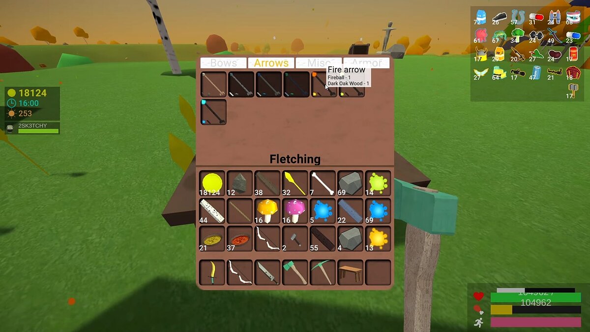 How to make and shoot a bow in Muck. All recipes for bows and arrows in the game