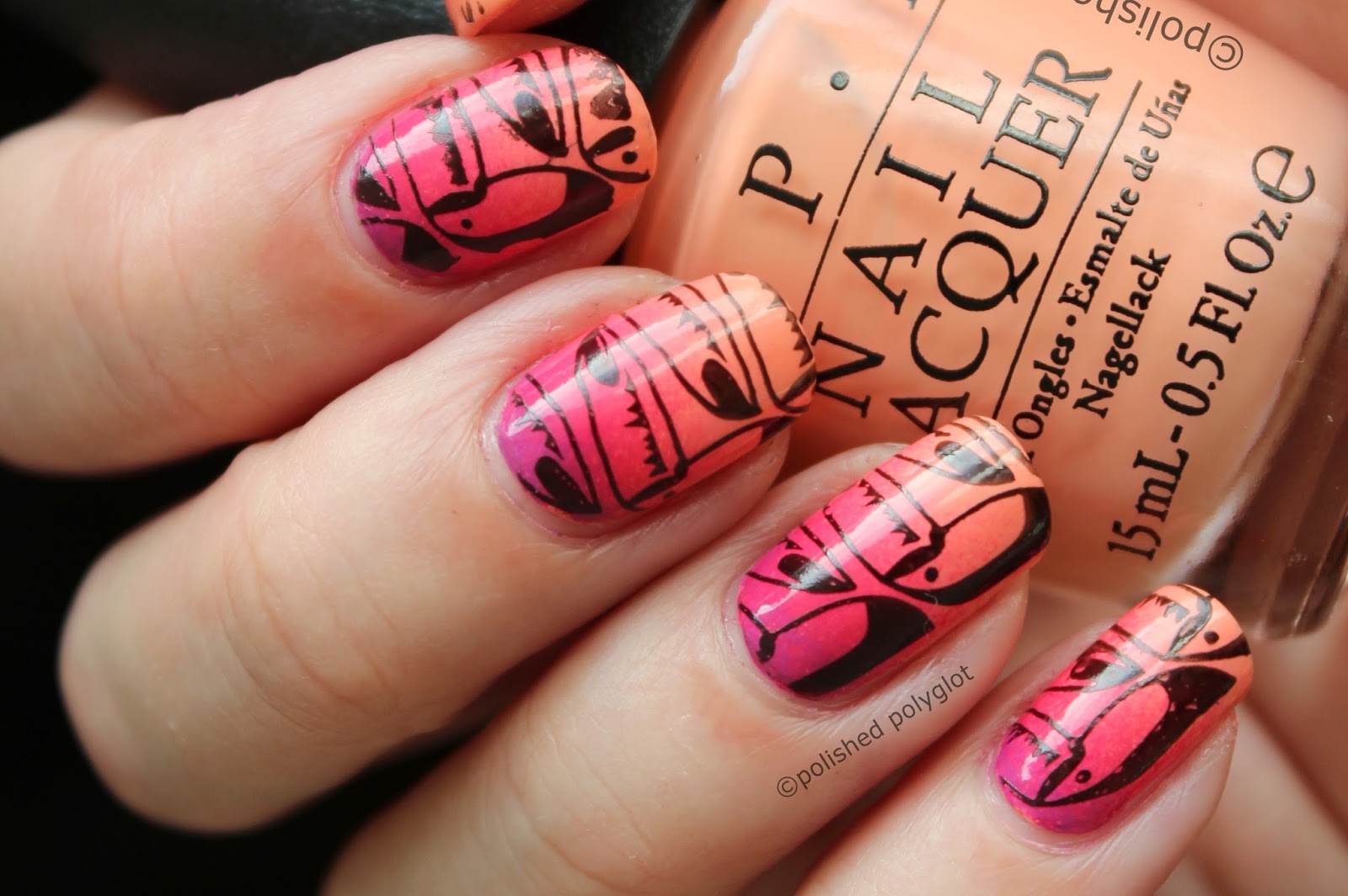 NOTD │Summery manicure with Toucans & sunsets / Polished Polyglot