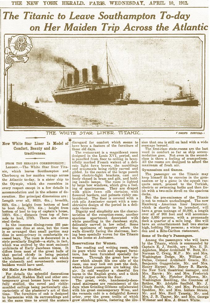 The Maiden's Court: Titanic Sets Sail