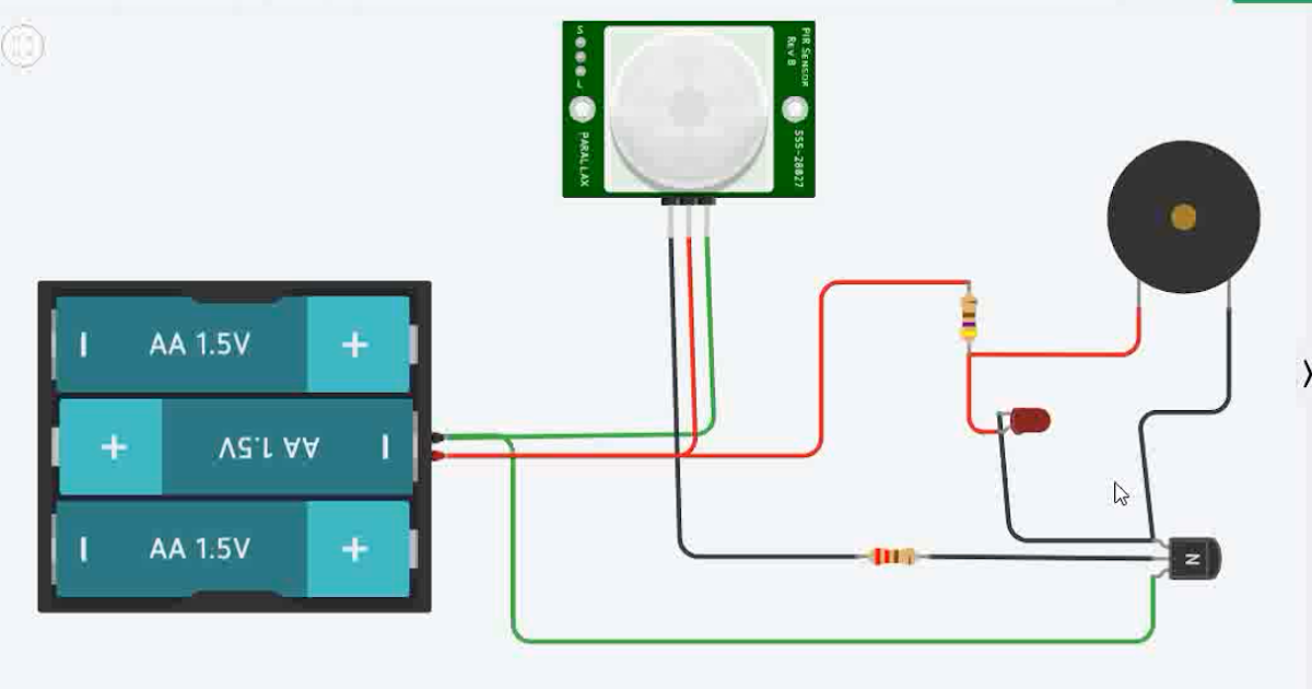 PIR Motion Detecting circuit without using Arduino Microcontroller