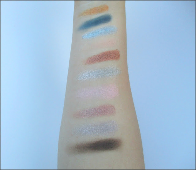 Hard Candy Top Ten Satin Eyeshadow Palette in 'Rich & Famous' Swatches