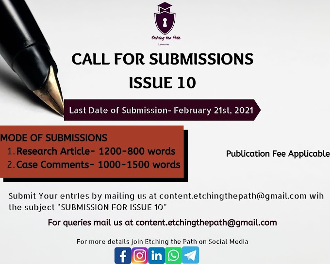 Call for Submissions-Etching the Path, Issue 10 [Submit by February 21st, 2021]