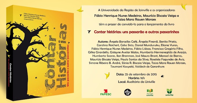 Convite: Lançamento do livro Contar histórias: uns passarão e outros passarinhos