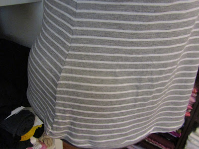 Grey stripe jersey knit TNT T-shirt www.sewplus.blogspot.com