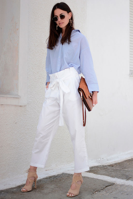 woman outfit of inspire _ white pants - DIMANCHE