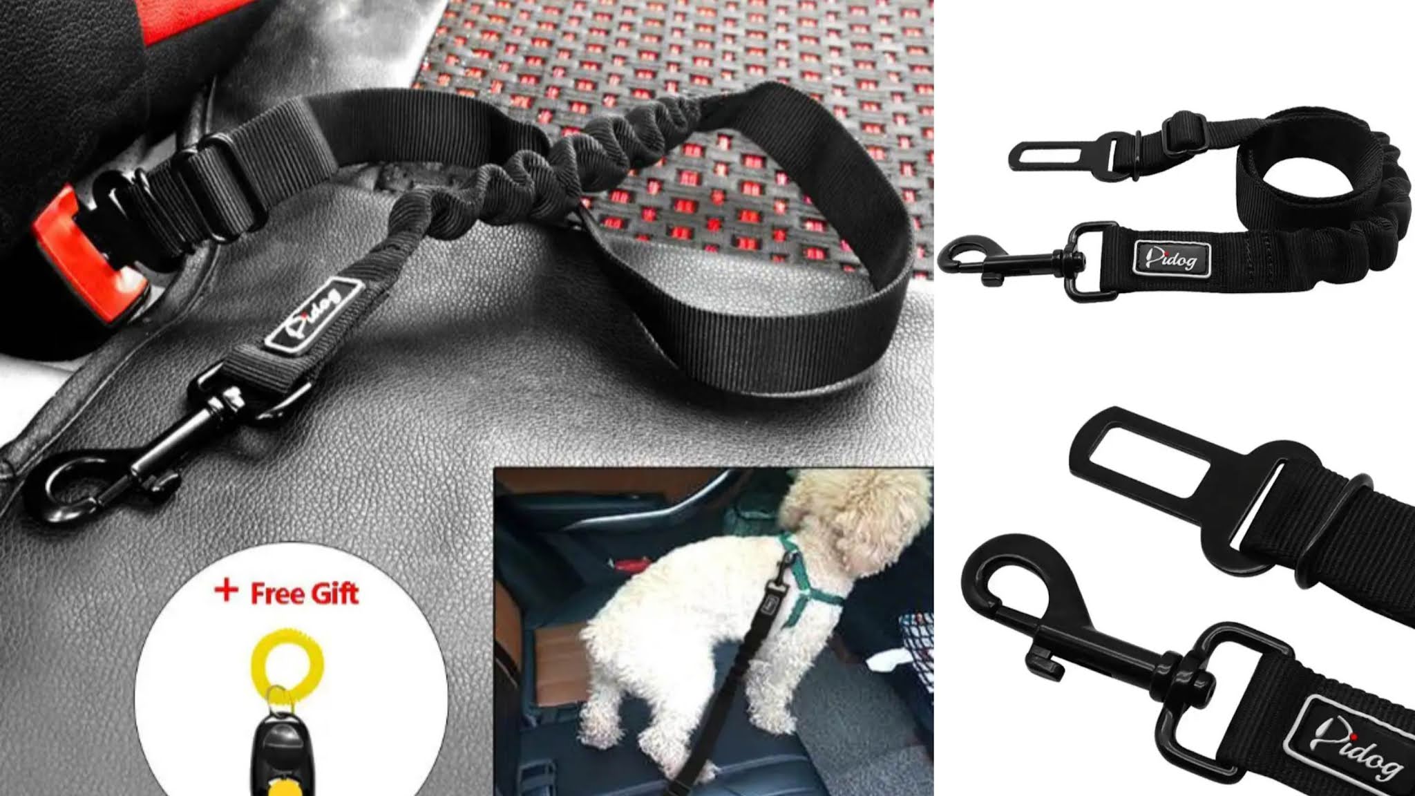 Pidog adjustable safety dog seat belt for car autotechstore