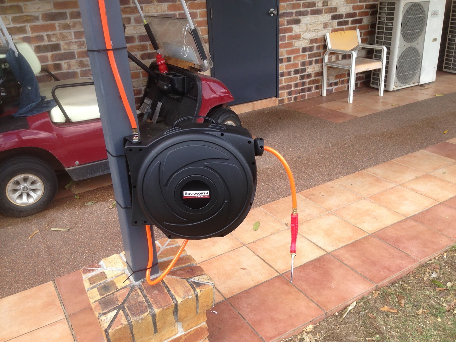 Nudgee Golf Club Air Compressor and hose now connected!