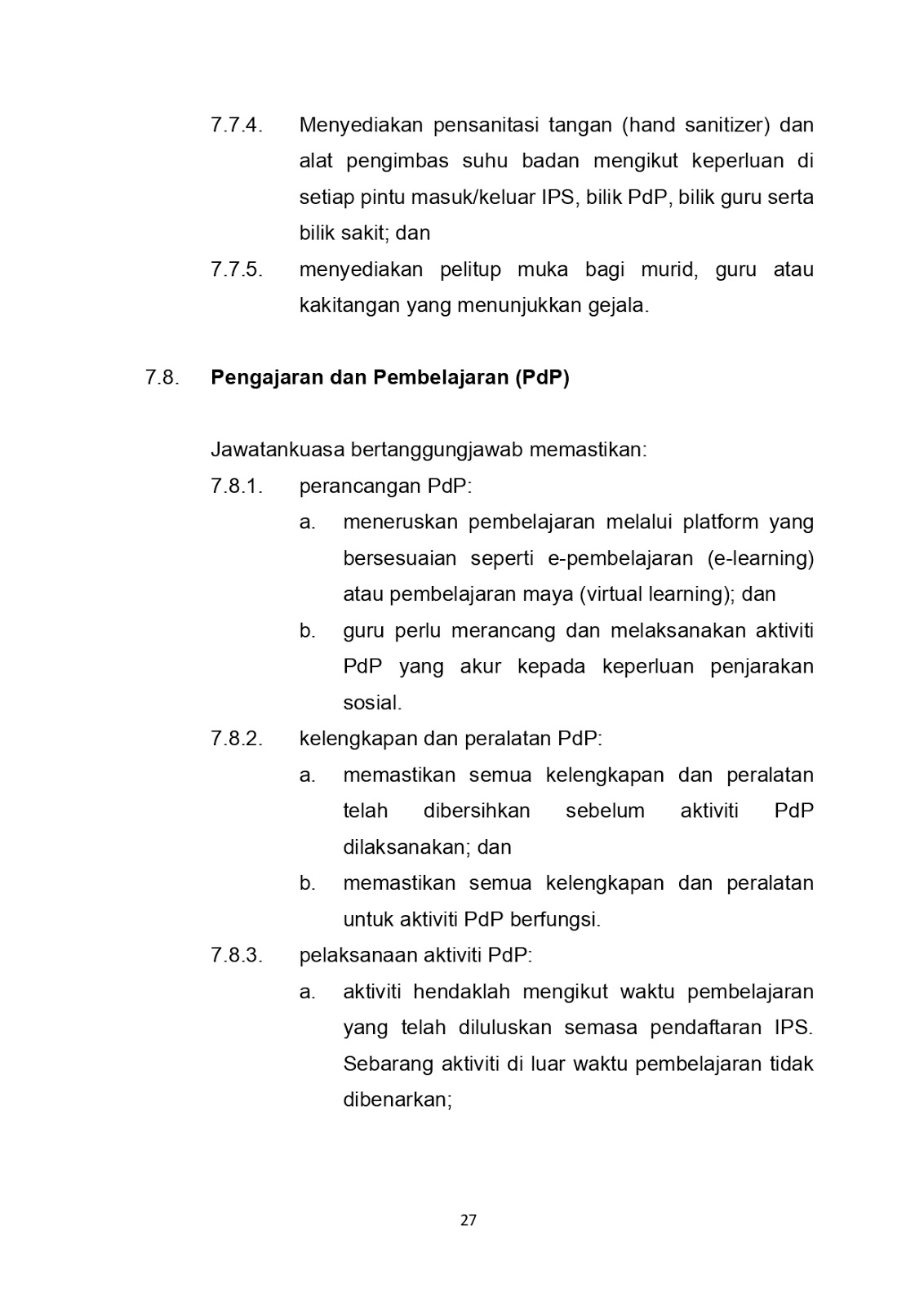 SMK PUTERI TITIWANGSA GARIS PANDUAN PENGURUSAN PEMBUKAAN SEMULA SEKOLAH