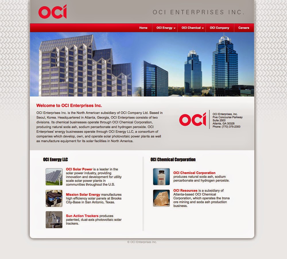 OCI Enterprises web site