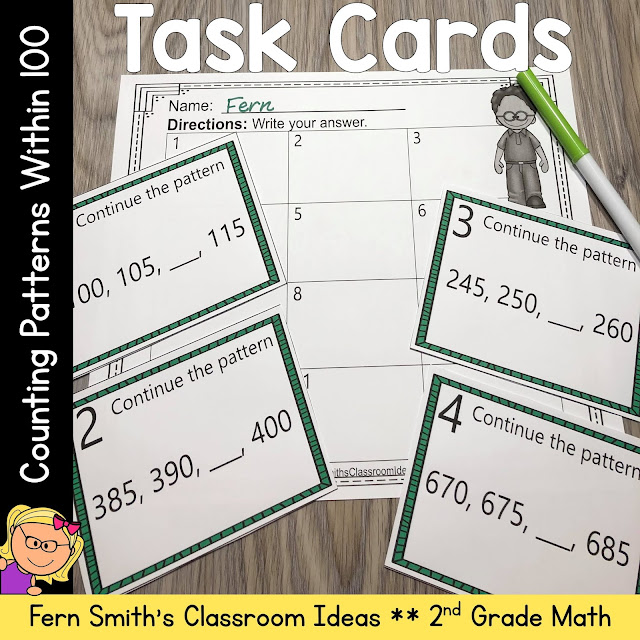 Click Here to Download This 2nd Grade Go Math 1.8 Counting Patterns Within 100 Task Cards Resource Today!