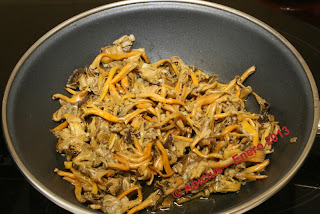  Revuelto de cantharellus al ajillo como tapa 