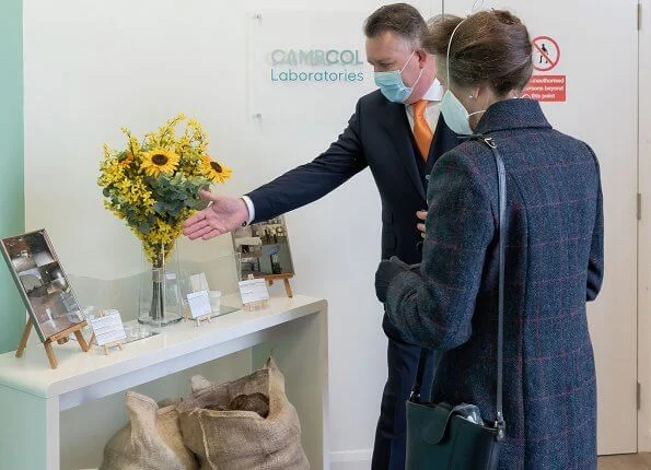 The Princess Royal officially opened the building by unveiling a plaque. navy wool cashmere coat