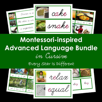 Montessori-inspired Advanced Language Bundle in Cursive