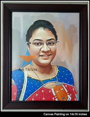Top Best Professional Oil  Acrylic Canvas Portrait Photo Painting Artist in Hyderabad Telangana INDIA