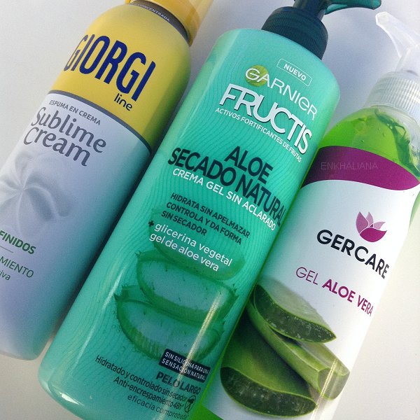Gercare Gel Aloe Vera / Garnier Fructis Aloe Secadon Natural Crema Gel Sin Aclarado / Giorgi Espuma En Crema Sublime Cream Rizos Definidos