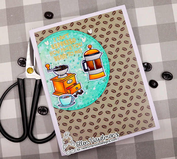 craftyellenh #newtonsnook #newtonsnookdesigns #handmadecard #cardmaking #stamping #coffeecard #nnd #card #cardmaking #handmade #stampset #dieset #paperart #hobby #drawing #dutchcardmaker #TimeforCoffee #CoffeeHouseStoriesPaperPad