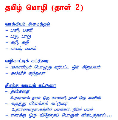 Contoh Karangan Bahasa Tamil - Fontoh