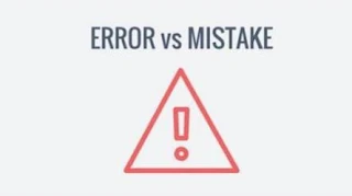 The difference between an error and a mistake in terms of language use