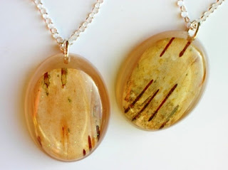 Resin pendants for preserved tree bark