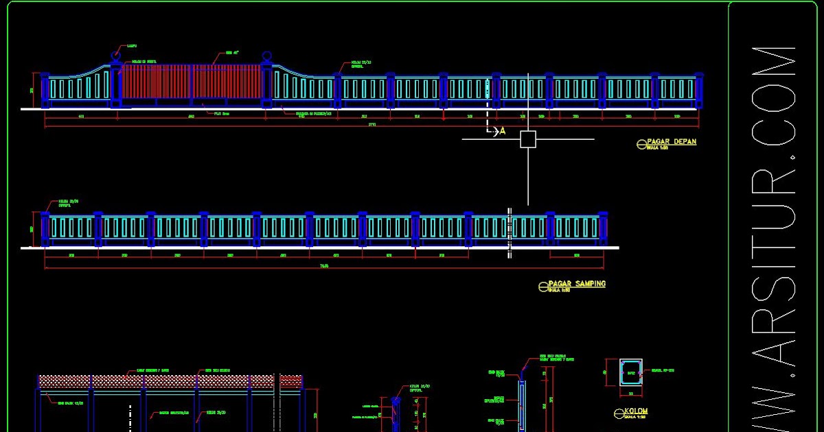 Desain Pagar Rumah Autocad Radeackars Adhd - IMAGESEE