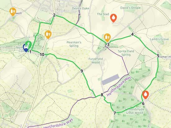 Walk 54: Symondshyde LoopCreated on Map Hub by Hertfordshire WalkerElements © Thunderforest © OpenStreetMap contributorsThere is an interactive map embedded at the end of these directions