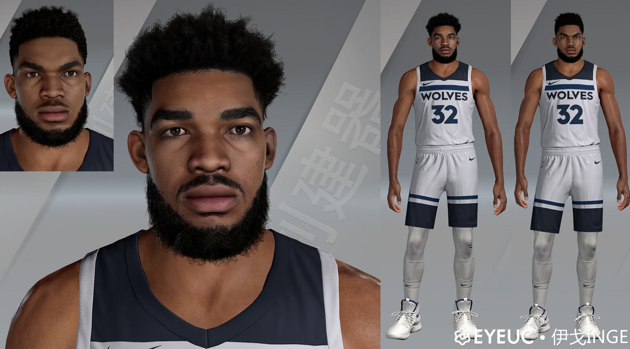 NBA 2K21 Karl Anthony Towns Cyberface, Hair and Body Model by igo Inge