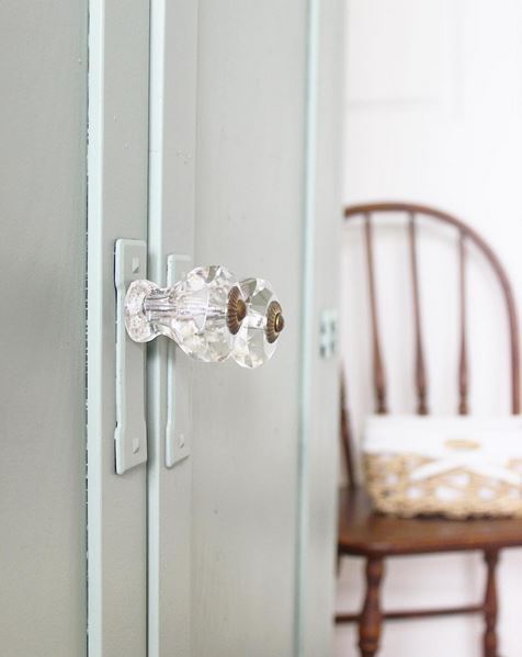 Farmhouse style hutch in craft room and office