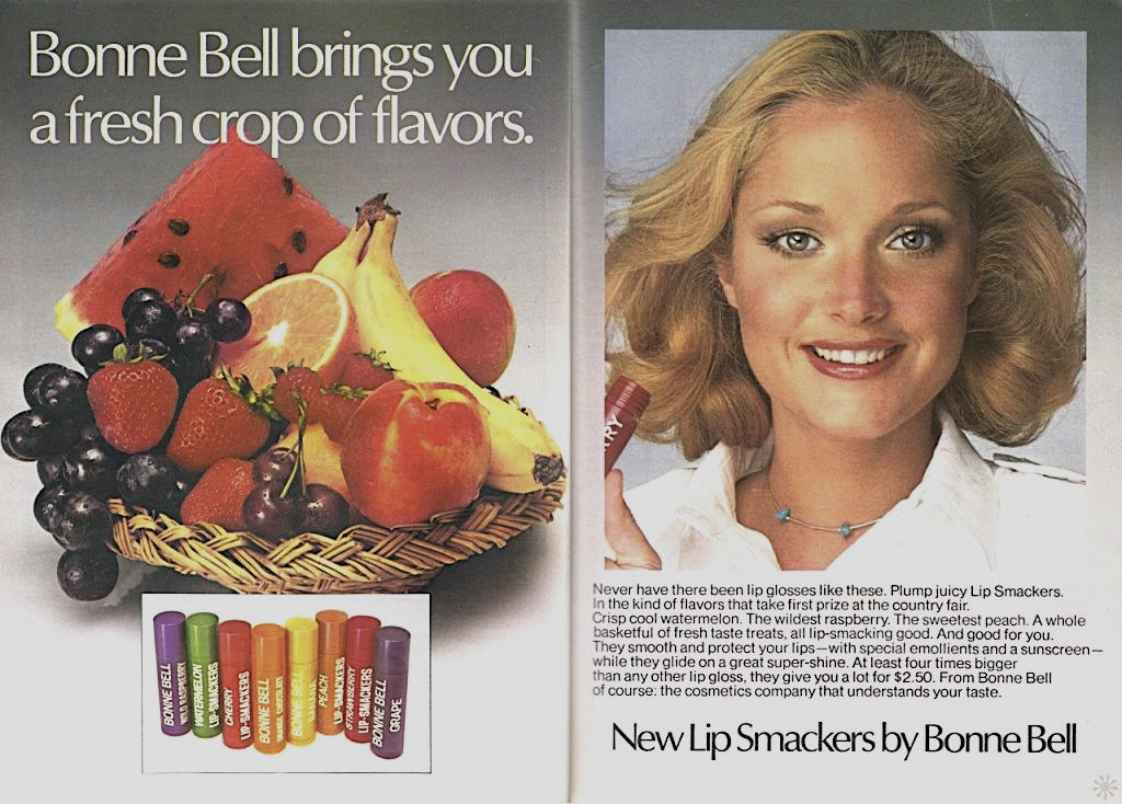 1975 'Bonne Bell brings you a fresh crop of flavors.' ad