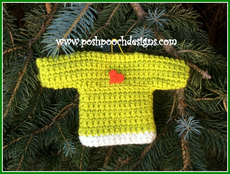 Posh Pooch Designs Mini Sweater Ornaments Crochet Pattern