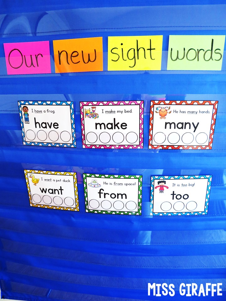 Miss Giraffe's Class: Sight Words Sentences Cards Fun Ideas and Centers