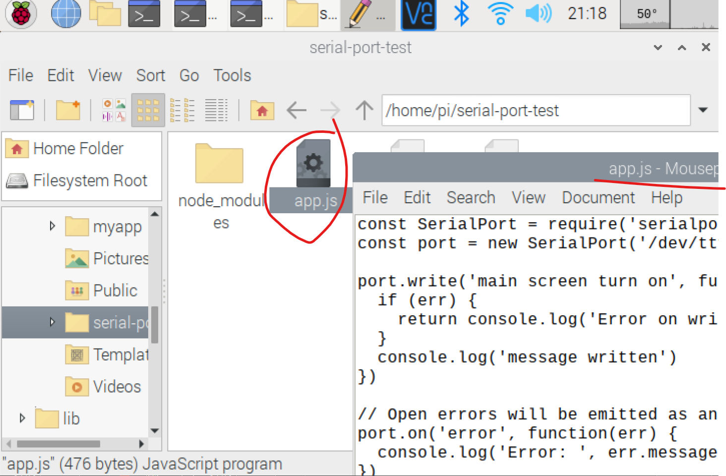 การใช้งาน USB to RS232 Serial Port บน Raspberry pi ด้วย Node js