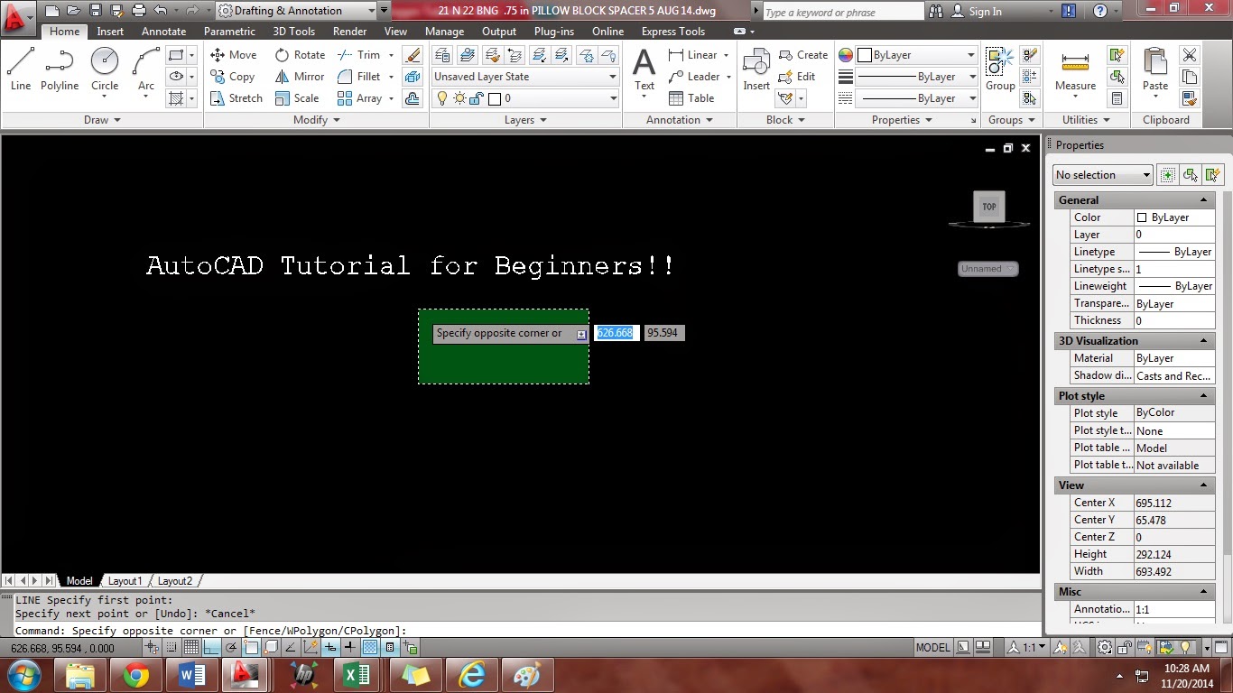 Tutorials AutoCAD (20102012) for Beginners AutoCAD Screen
