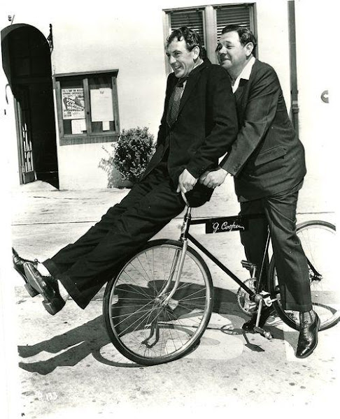 Babe Ruth takes Gary Cooper for a ride. 1942