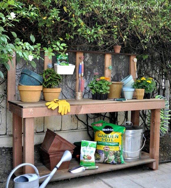 make your own potting bench