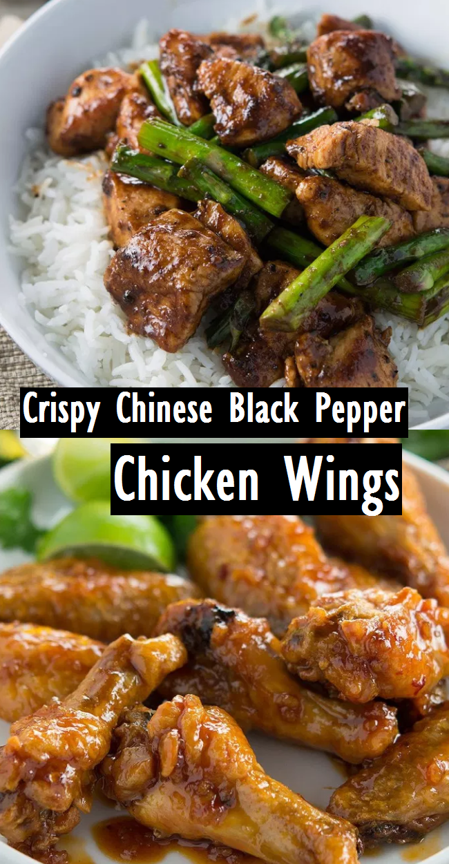 Crispy Chinese Black Pepper Chicken Wings Dinner Recipe