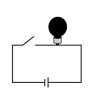 Circuit diagram with black bulb