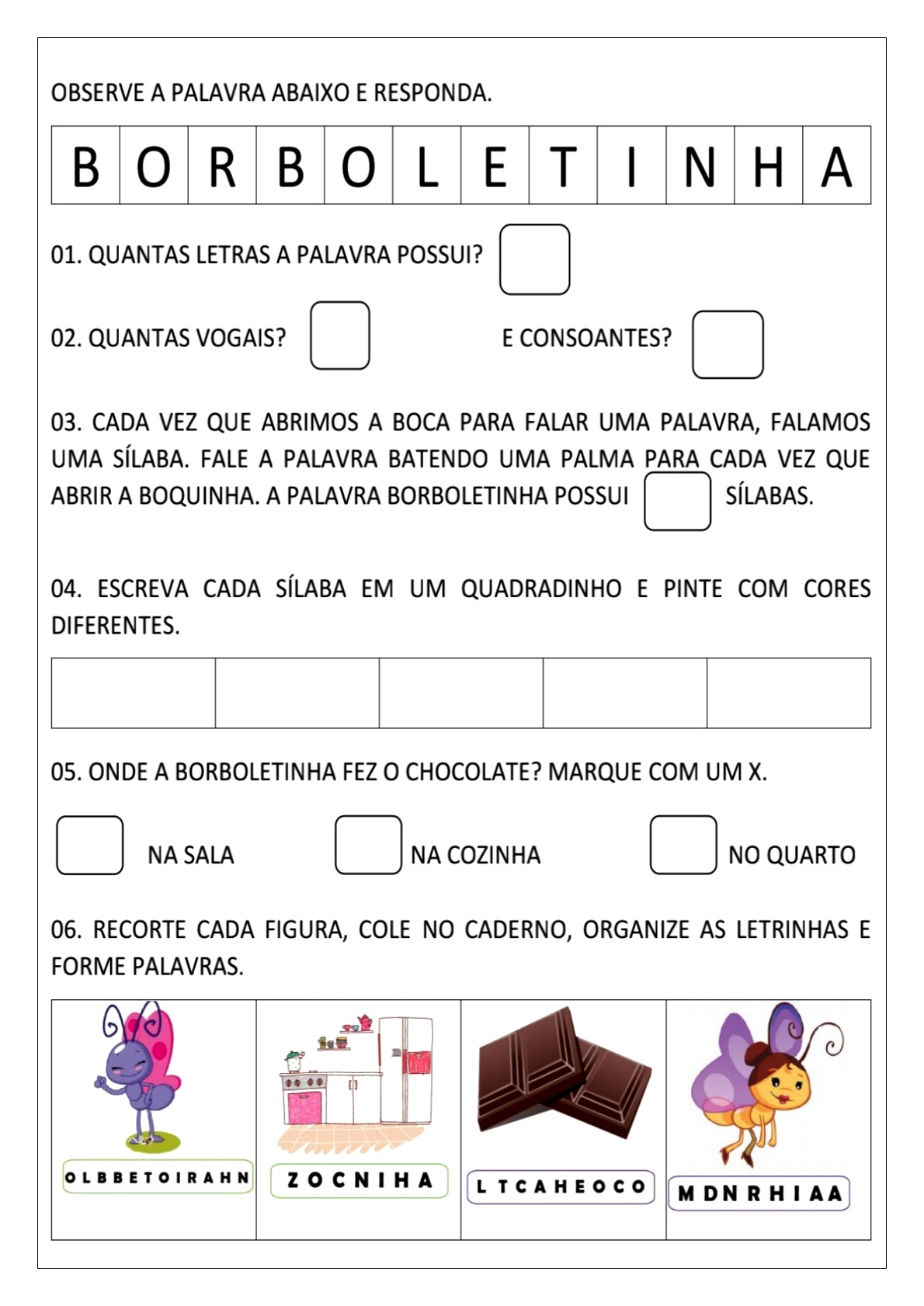 👍Língua Portuguesa 1º ano Atividade de língua portuguesa para o 1º ano do ensino fundamental