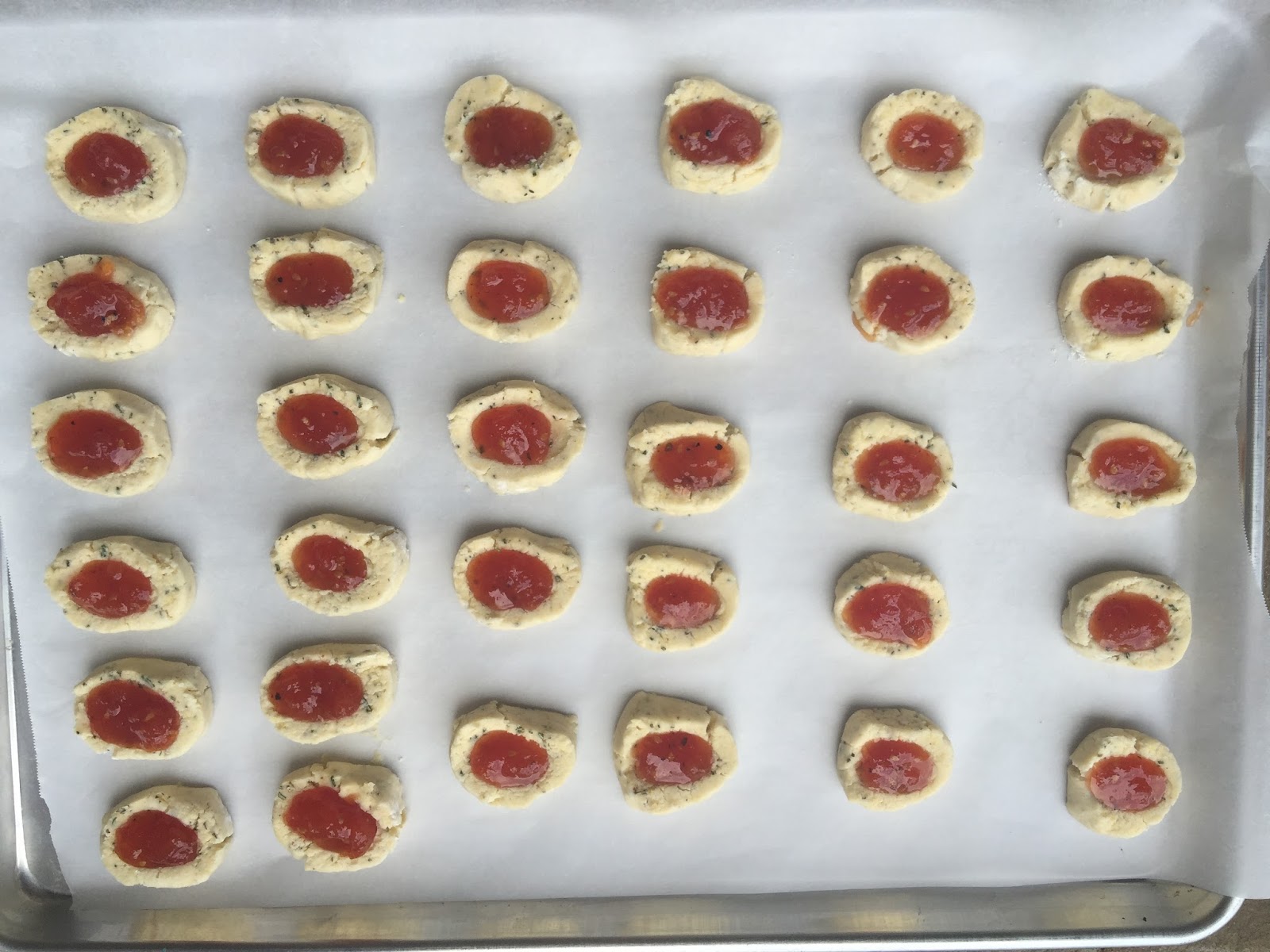 Rosemary Thumbprint Cookies with Tomato Jam Three Friends and a Fork