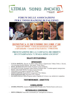 Corleone, domenica 11 dicembre: "L'Italia sono anch'io."