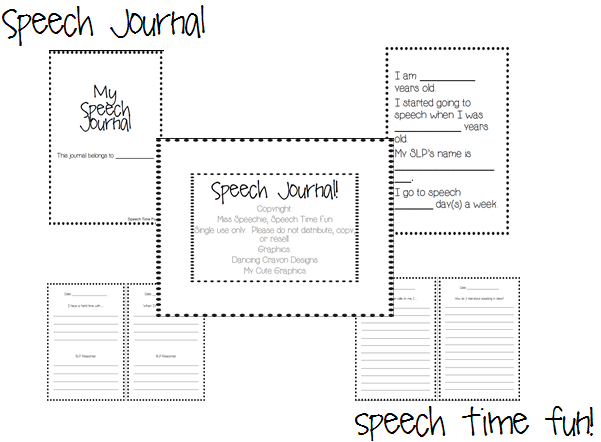 Speech Journals! - Speech Time Fun: Speech and Language Activities