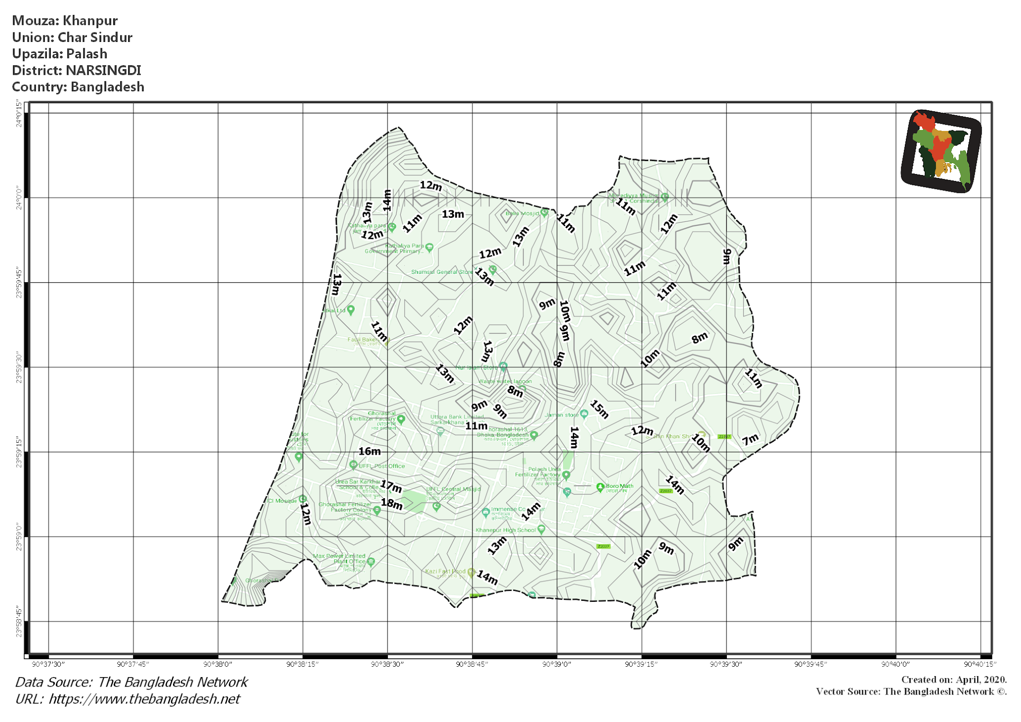 Map of Khanpur Mouza of Palash Upazila, NARSINGDI Map of Khanpur Mouza of Palash Upazila, NARSINGDI, Bangladesh.