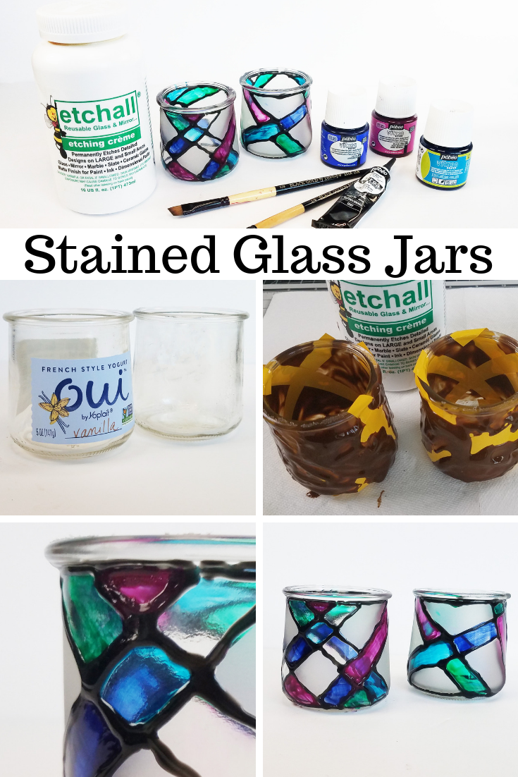 Erin Reed Makes DIY Upcycled Stained Glass Containers from Oui Yogurt Jars