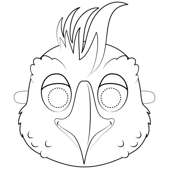 Tranh tô màu mặt nạ con gà trống