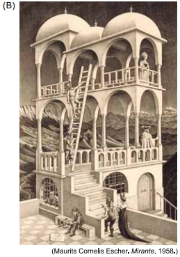 Mauríts Cornelis Escher. Mirante, 1958 Mauríts Cornelis Escher. Mirante, 1958