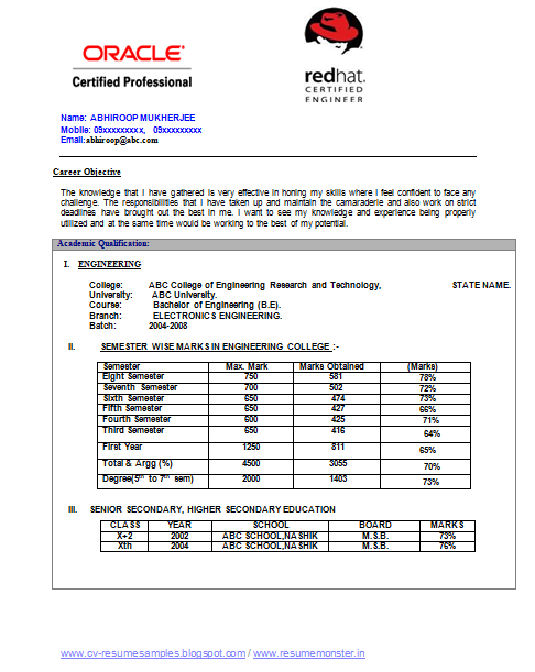 electrical engineering resume
