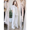 [QUÀ TẶNG LÀ 1C KHÂUTRANG] Sét đồ nữ trắng vải cotton áo phông quần ống rộng quảng châu, bộ quần áo freesize Taosan