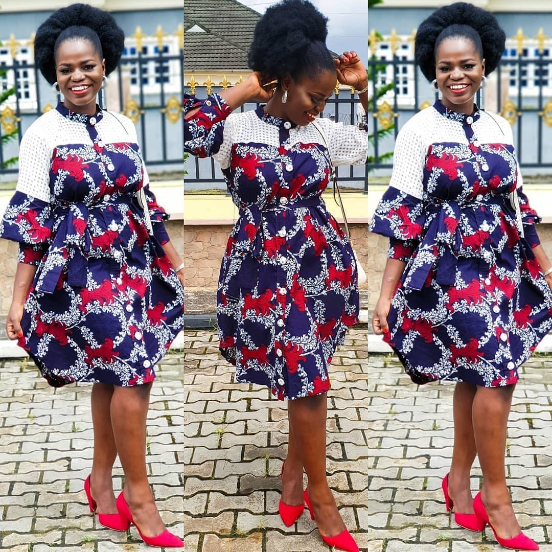 ankara styles with lace combination